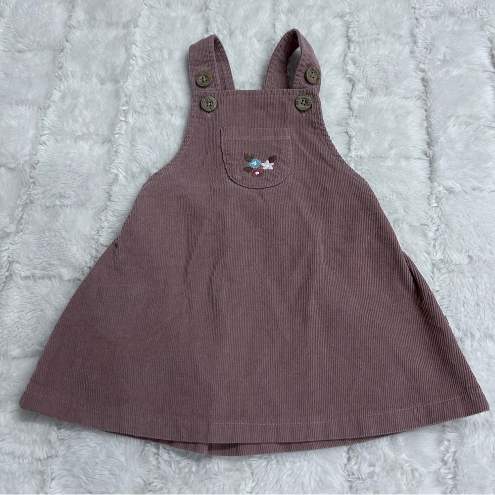 Rabbit and Bear Girl Brown Corduroy Overall with adjustable Strap Size 12 M